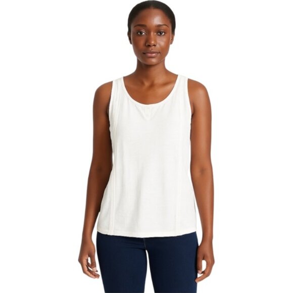 Mavi Tops - Mavi Medium Sleeveless Scoop Neck White Lace Tank Top